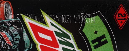 Example showing ink jet code location on the bottom of a variety pack